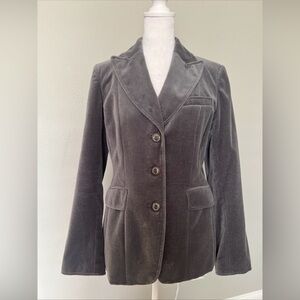 Banana Republic Women’s Vintage Gray Velvet Three-Button Blazer 4/Small